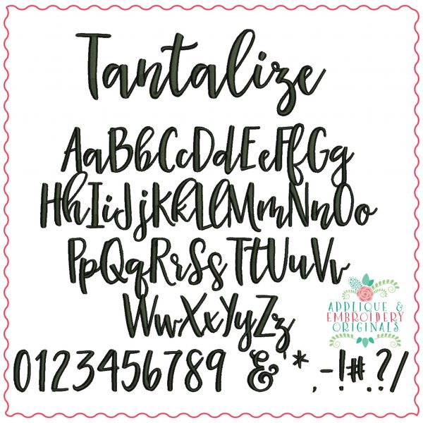 3227 Tantalize Embroidery Font - Image 3