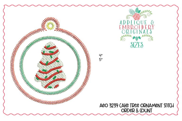 3239 Cake Tree Ornament In-The-Hoop Designs - Image 4