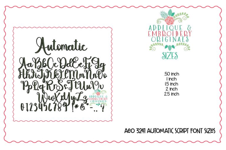 3241 Automatic Embroidery Font - Image 3