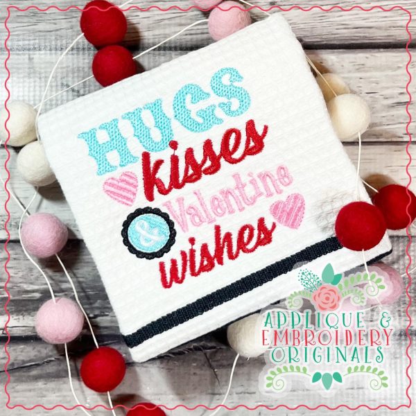 3244 Hugs Kisses Wishes Embroidery Design - Image 2