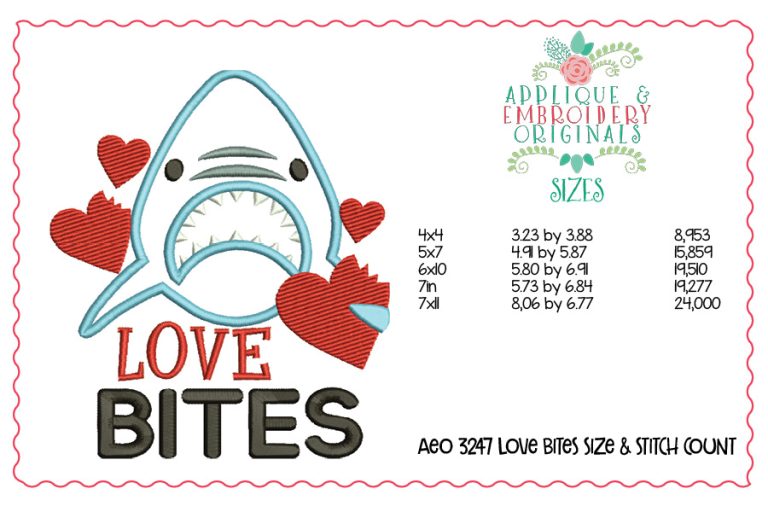 3247 Love Bites Applique Design - Image 3