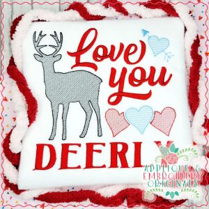 3248 Love You Deerly Embroidery Design