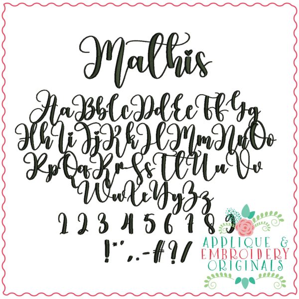 3251 Mathis Embroidery Font - Image 2
