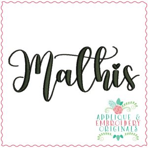 3251 Mathis Embroidery Font
