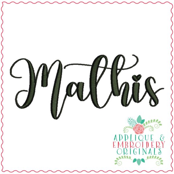 3251 Mathis Embroidery Font