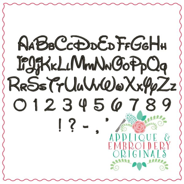 3250 Walt Embroidery Font - Image 2