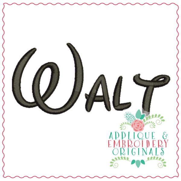 3250 Walt Embroidery Font