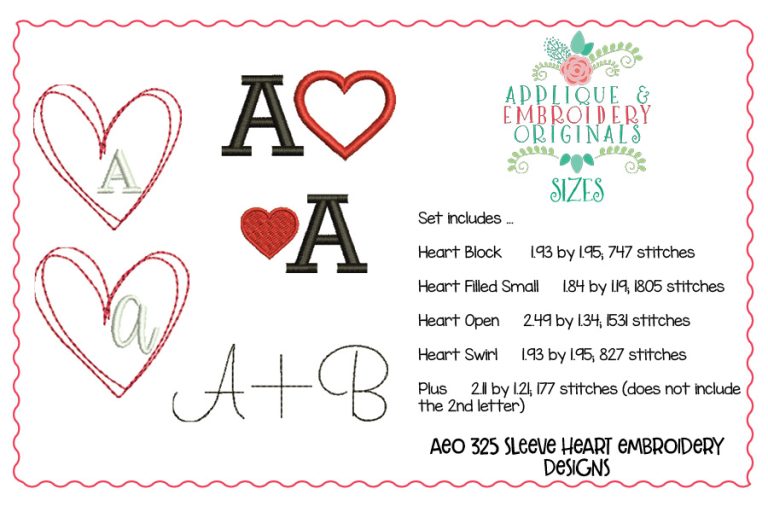 3252 Sleeve Heart Embroidery Designs - Image 2