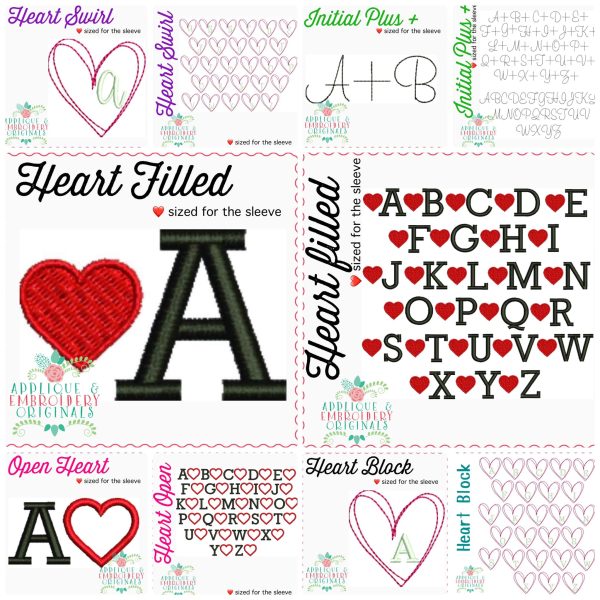 3252 Sleeve Heart Embroidery Designs