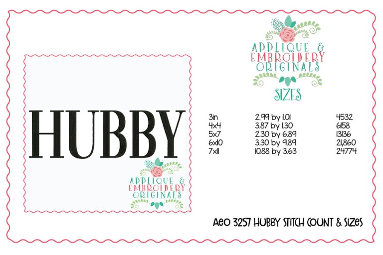 3257 Hubby Embroidery Design - Image 3