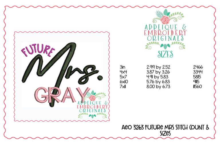 3263 Future Mrs Embroidery Design - Image 4