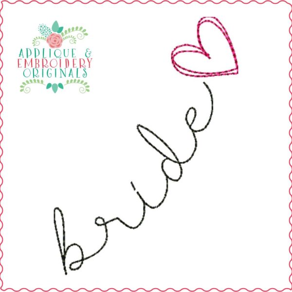 3265 Bride Curve Heart Embroidery Design - Image 2