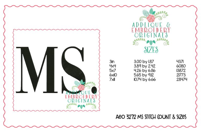 3272 Ms Embroidery Design - Image 2