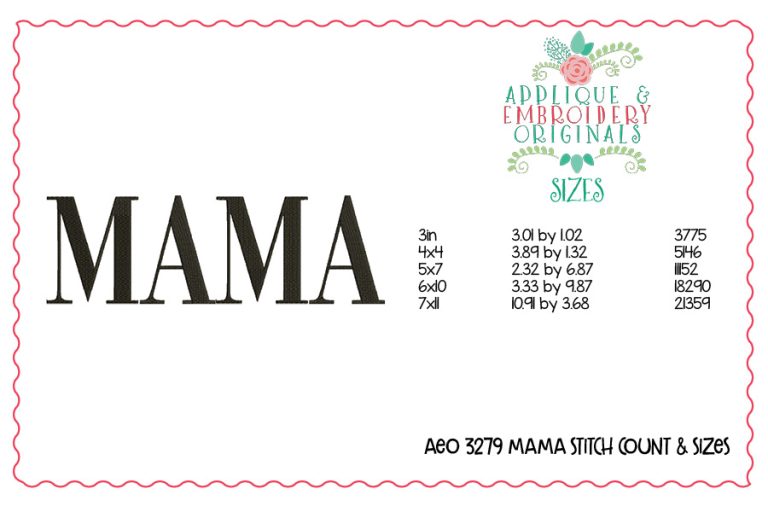 3279 Mama Embroidery Design - Image 2