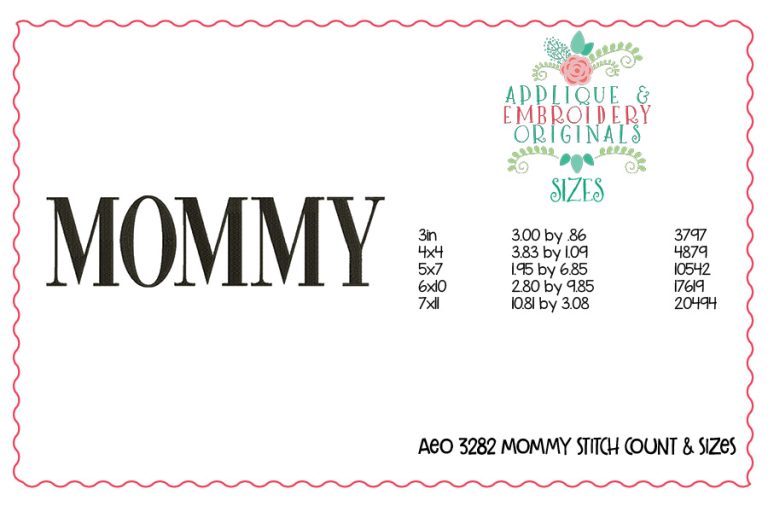 3282 Mommy Embroidery Design - Image 2