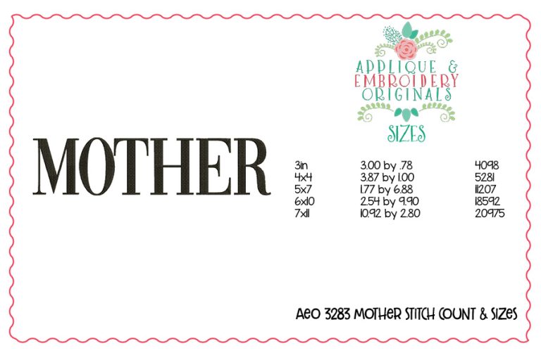 3283 Mother Embroidery Design - Image 2