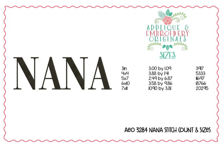 3284 Nana Embroidery Design - Image 2