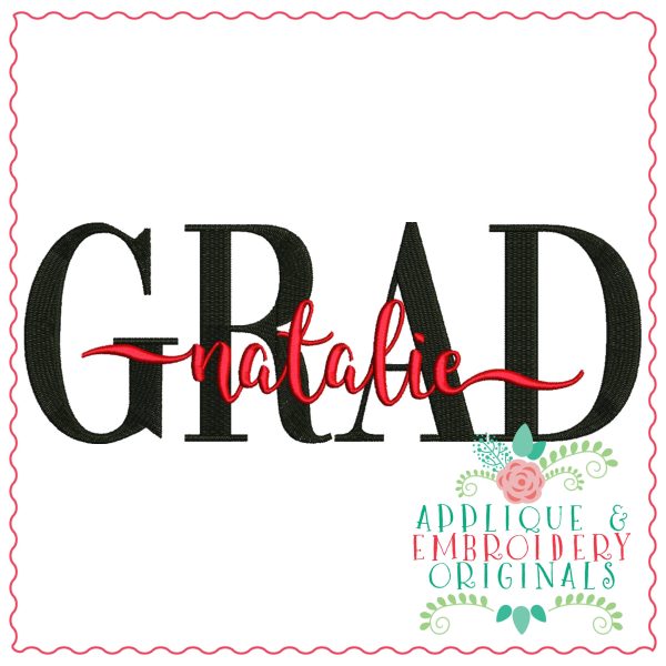 3291 Grad Embroidery Design - Image 2