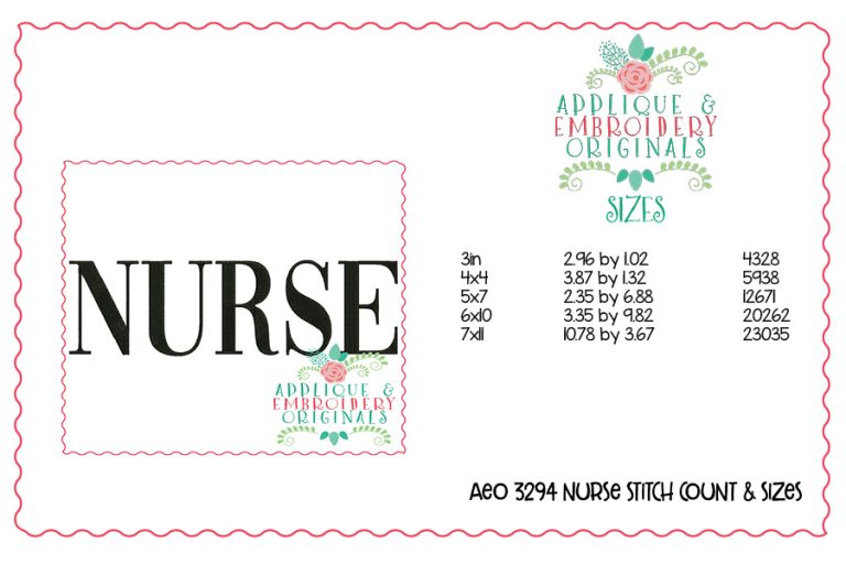 3299 Nurse Embroidery Design - Image 2