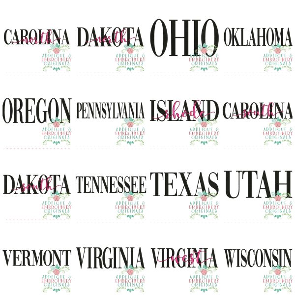 3353 50 States Embroidery Design Set - Image 2