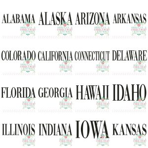 3353 50 States Embroidery Design Set