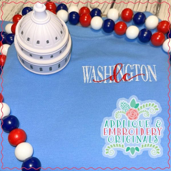 3349 Washington DC Embroidery Design - Image 2