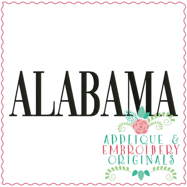 3301 Alabama Embroidery Design - Image 2
