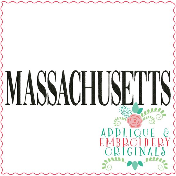 3320 Massachusetts Embroidery Design