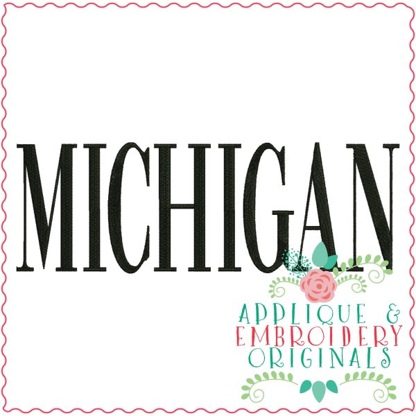 3321 Michigan Embroidery Design