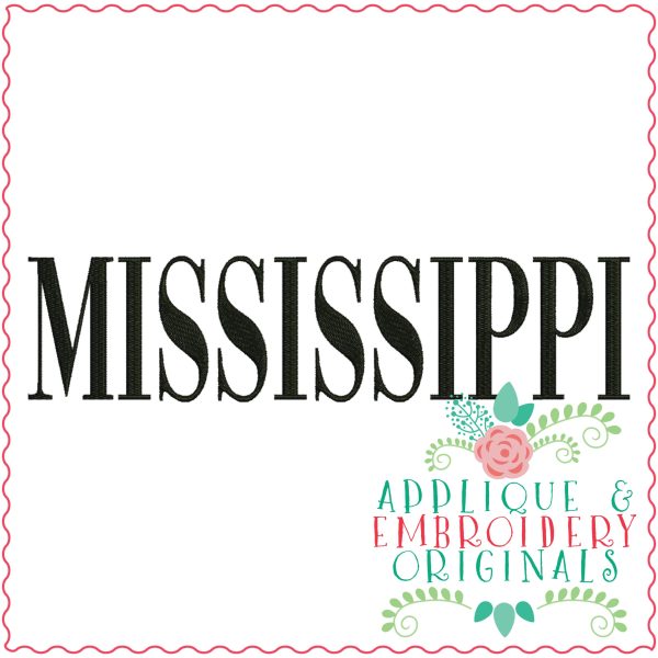 3323 Mississippi Embroidery Design - Image 2