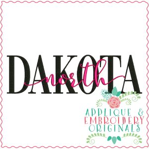 3333 North Dakota Embroidery Design