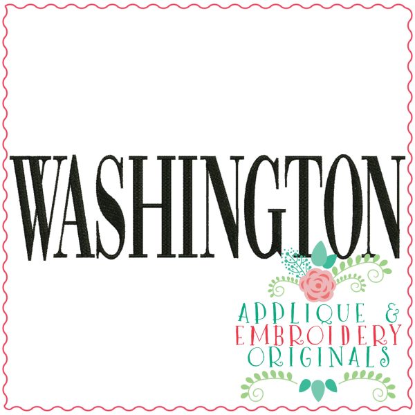 3348 Washington Embroidery Design