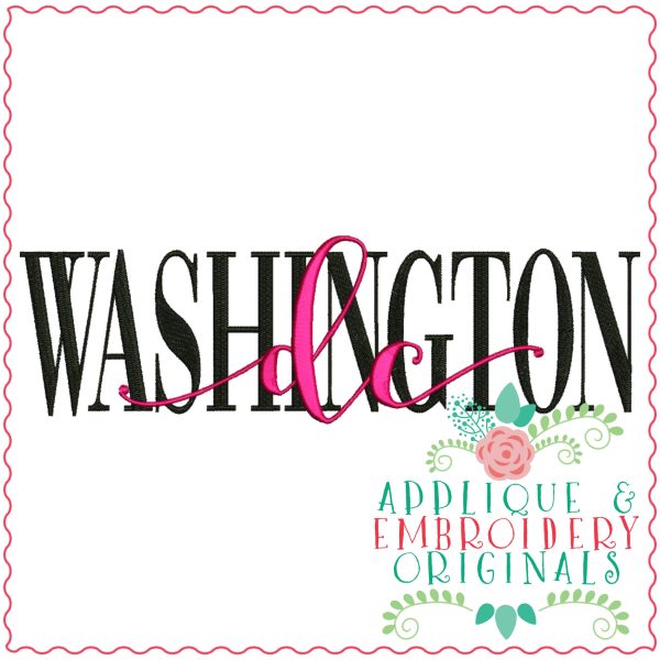 3349 Washington DC Embroidery Design - Image 3