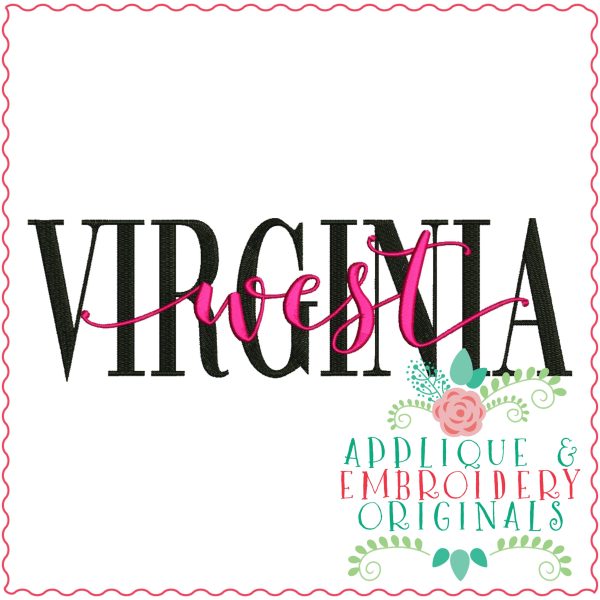 3350 West Virginia Embroidery Design