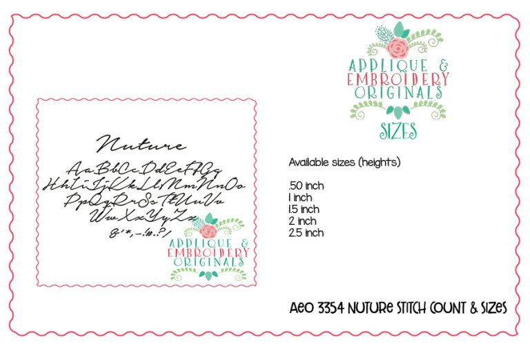 3254 Nuture Embroidery Font - Image 2