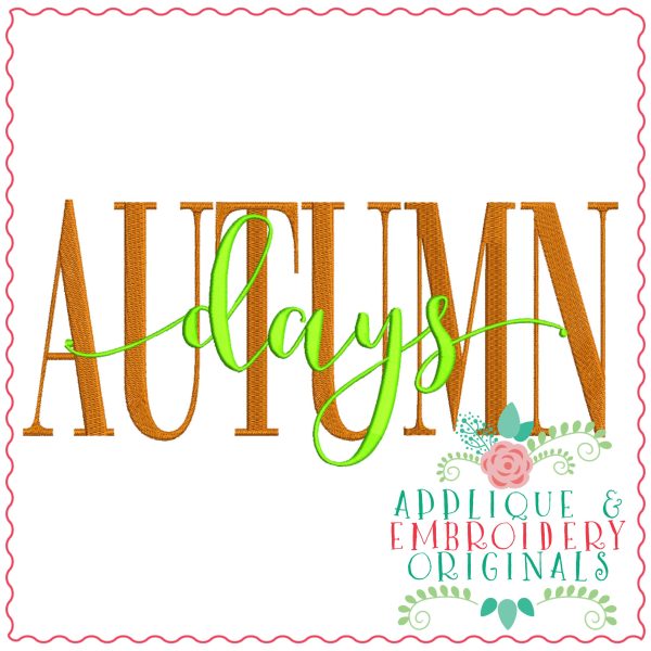 3364 Autumn Days Embroidery Design