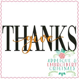3368 Give Thanks Embroidery Design
