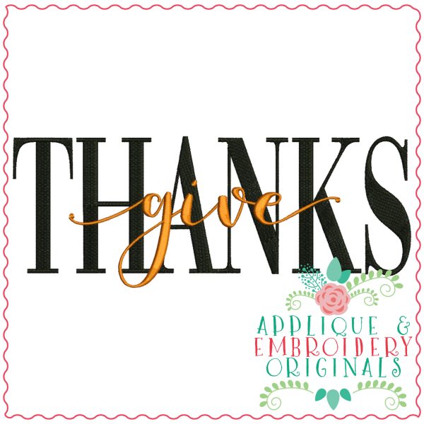 3368 Give Thanks Embroidery Design