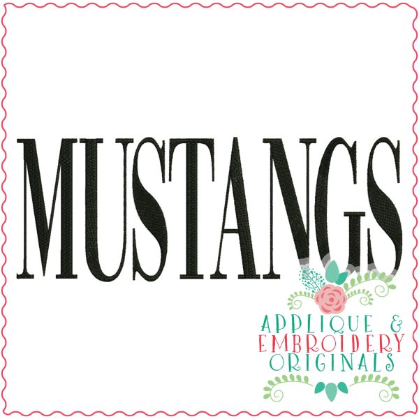 3391 Mustangs Embroidery Design
