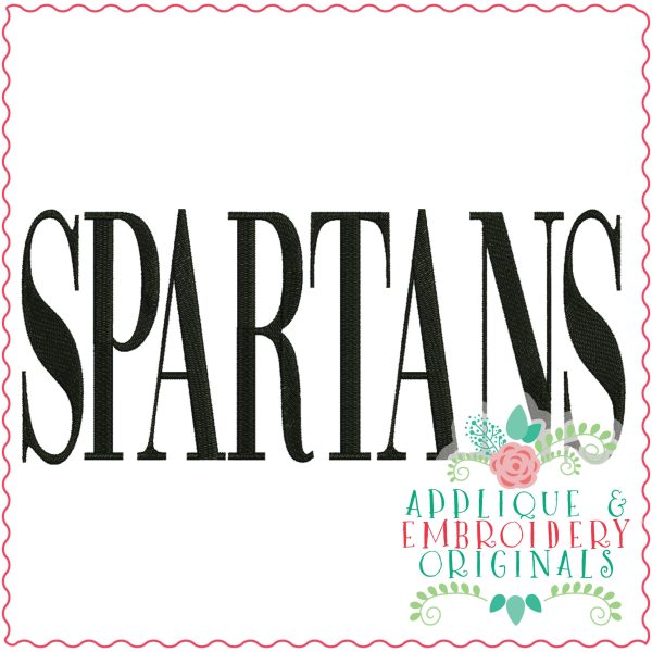 3399 Spartans Embroidery Design