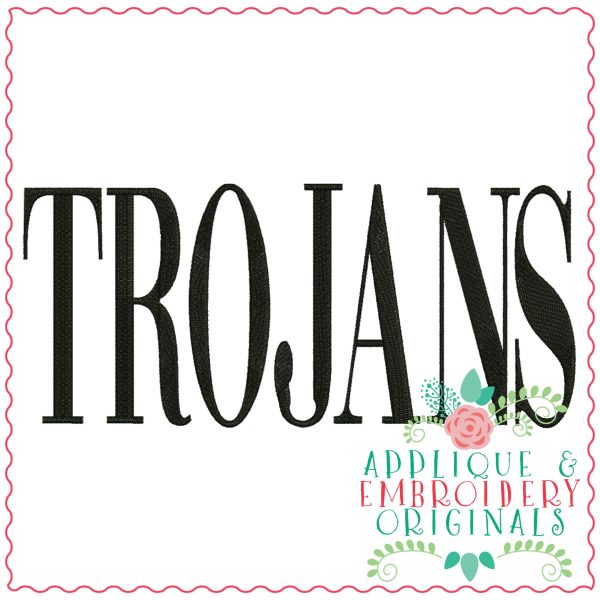 3401 Trojans Embroidery Design - Image 2