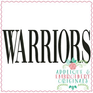 3402 Warriors Embroidery Design