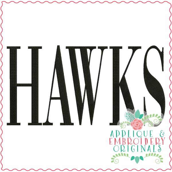 3408 Hawks Embroidery Design - Image 2