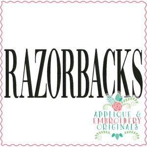 3411 Razorbacks Embroidery Design