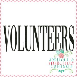 3417 Volunteers Embroidery Design