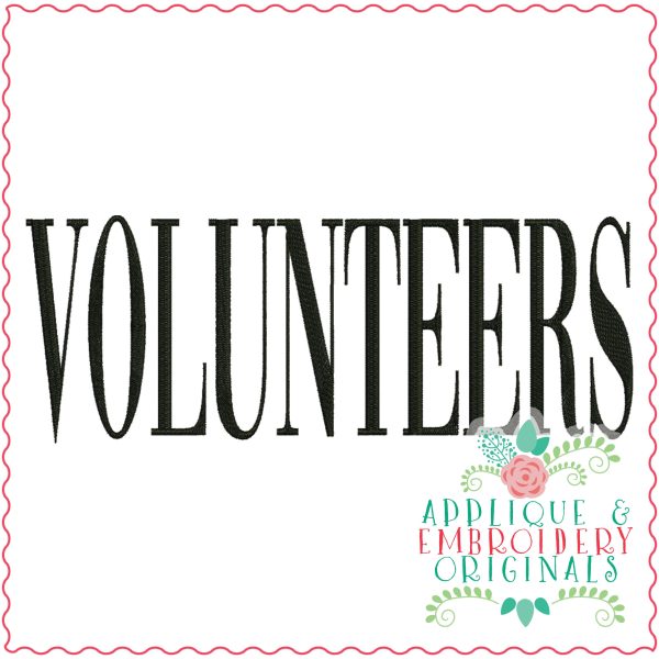 3417 Volunteers Embroidery Design