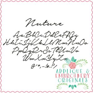 3254 Nuture Embroidery Font