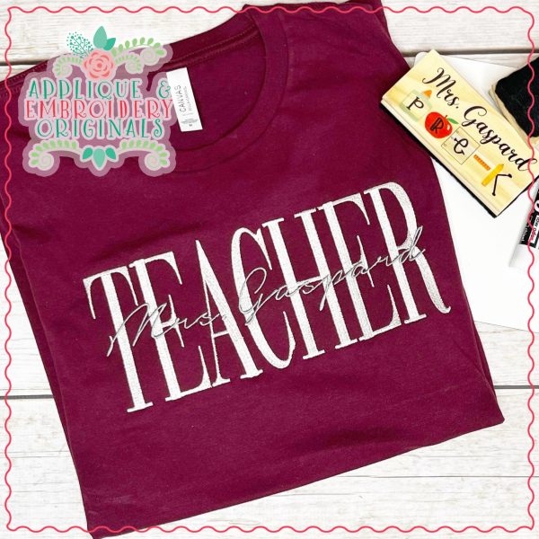 3458 TEACHER Embroidery Design