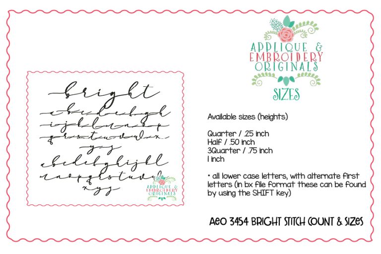 3454 Bright Embroidery Font - Image 4