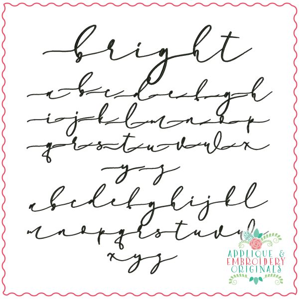 3454 Bright Embroidery Font - Image 2